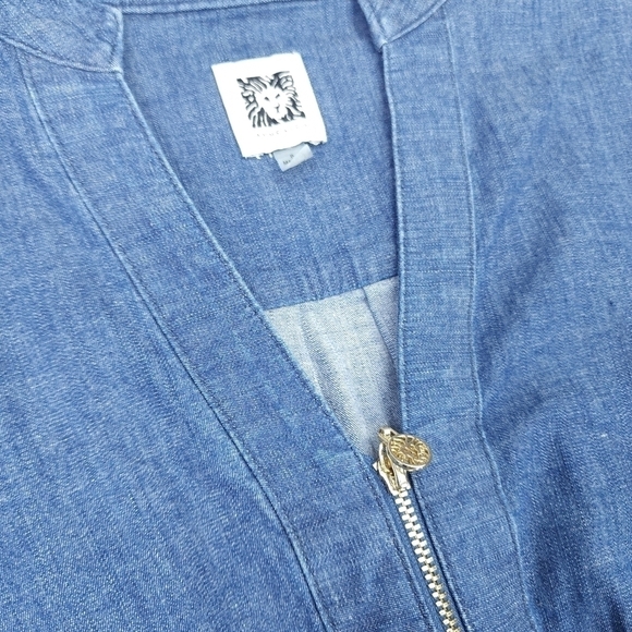 New Anne Klein Denim Short Sleeve Dress Sz 8 - Picture 6 of 11